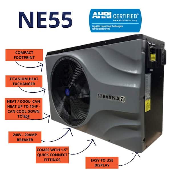 Trydent Series 55,000 BTU In ground and Above ground Electric Heat Pump Pool Heater