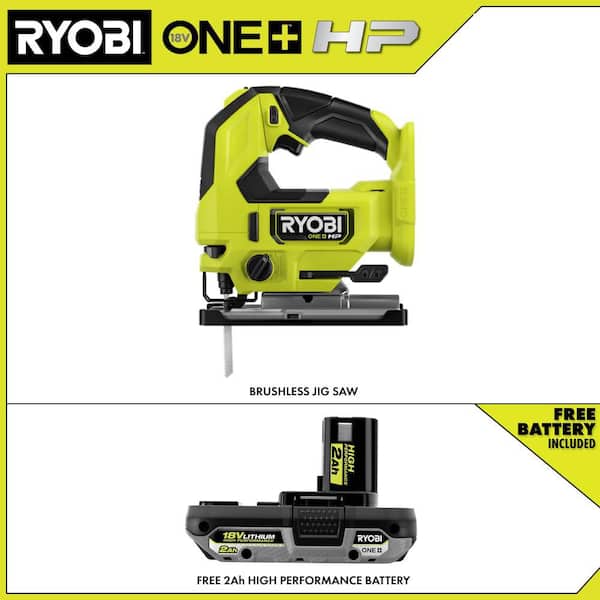 ONE+ HP 18V Brushless Cordless Jig Saw with FREE 2.0 Ah HIGH PERFORMANCE Battery