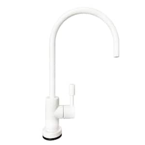 Contemporary 11 in. Single Handle Instant Cold Water Dispenser Faucet in White