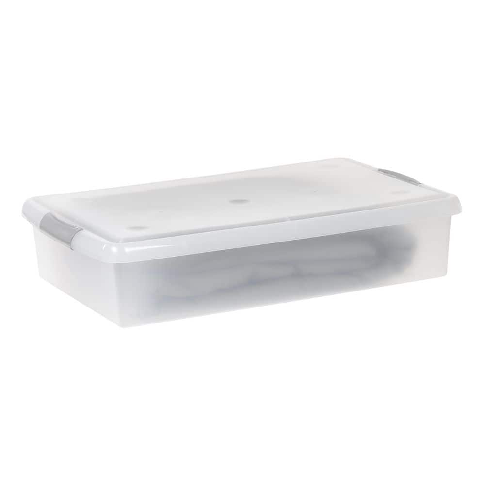 ClearView 40 Qt Kids' Collapsible Underbed Plastic Organizer with Tan Buckles