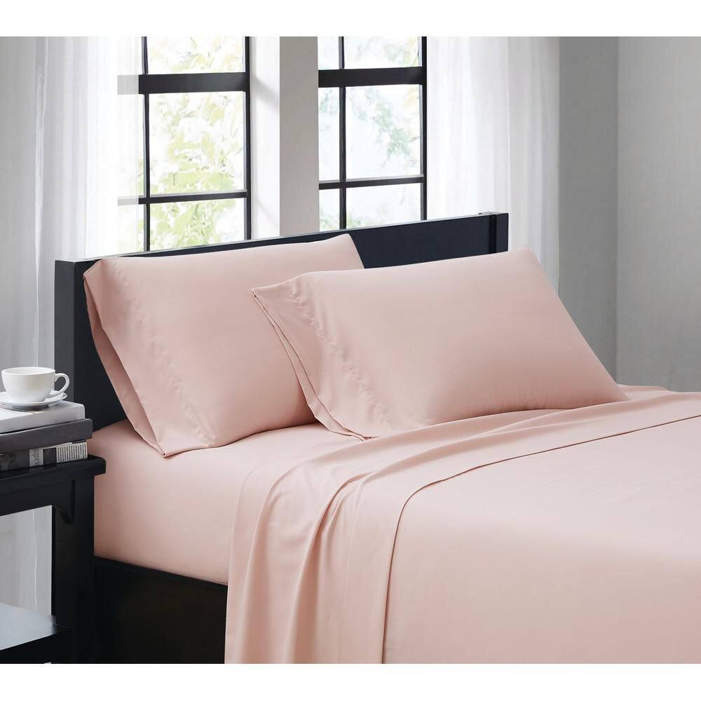 Blush King Solid Microfiber 3-Piece Sheet Set