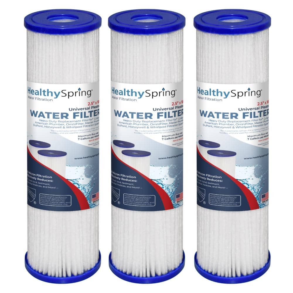Universal Water Filter Replacement Cartridge Pleated 30-micron 2.5 x 9.75 3-Pack price history on PriceWatchPro