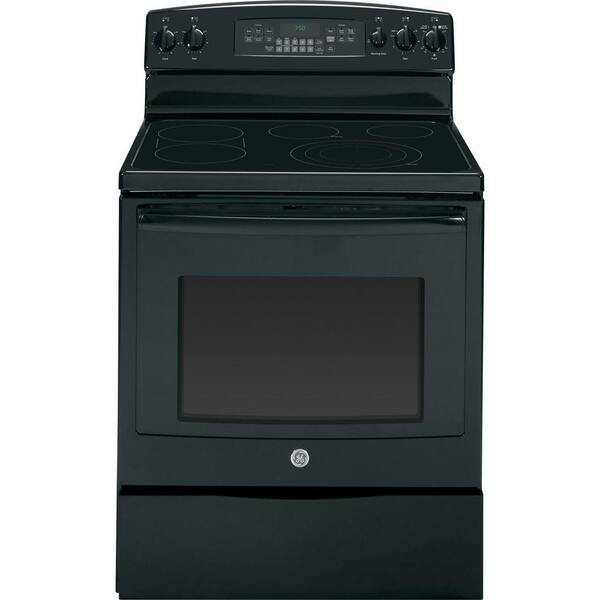 GE 5.3 cu. ft. Electric Range with Self-Cleaning Convection Oven in Black