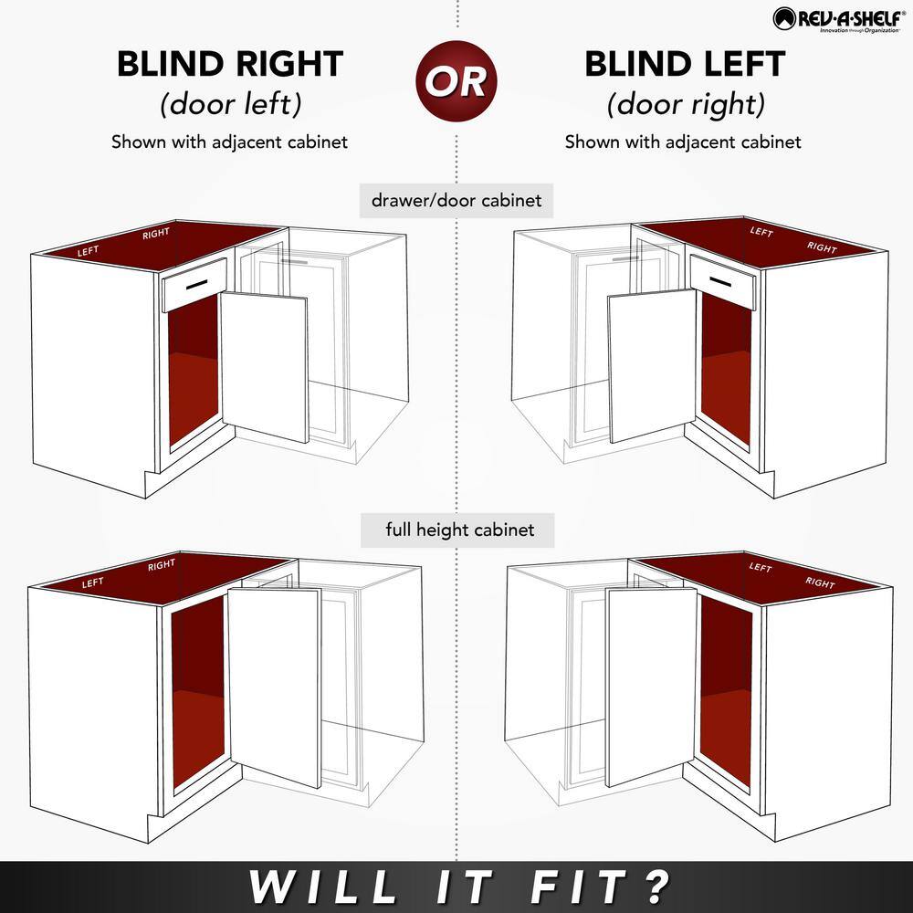 Chrome Blind Corner Organizer with Sliding Hardware