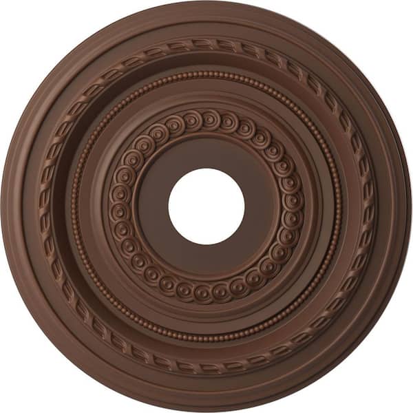 Ekena Millwork 1 in. x 19 in. O.D. x 3-1/2 in. I.D. P Cole Thermoformed PVC Ceiling Medallion Universal Aged Metallic Rust