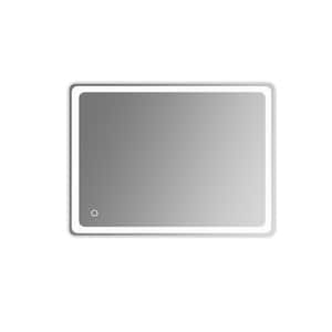 32 in. W x 24 in. H Rectangular Frameless Wall Mounted Bathroom Vanity Mirror Waterproof Smart Touch Button Makeup