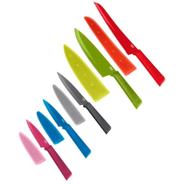 KUHN RIKON Colori Everyday 5Pieces Stainless Steel Knife Bread 8 in. 7 in. Utility 5 in. Serrated Paring 4 in. Paring 4 in.