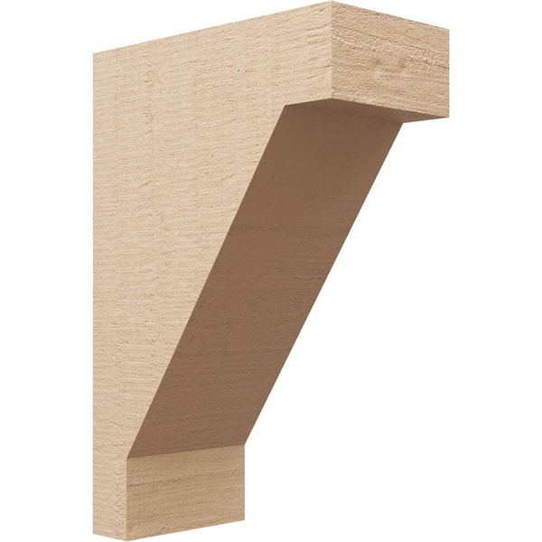 Ekena Millwork Classic Series 2 8 in. x 16 in. x 24 in. Burlington Rough Cedar Woodgrain Timberthane Polyurethane Corbel in Primed Tan