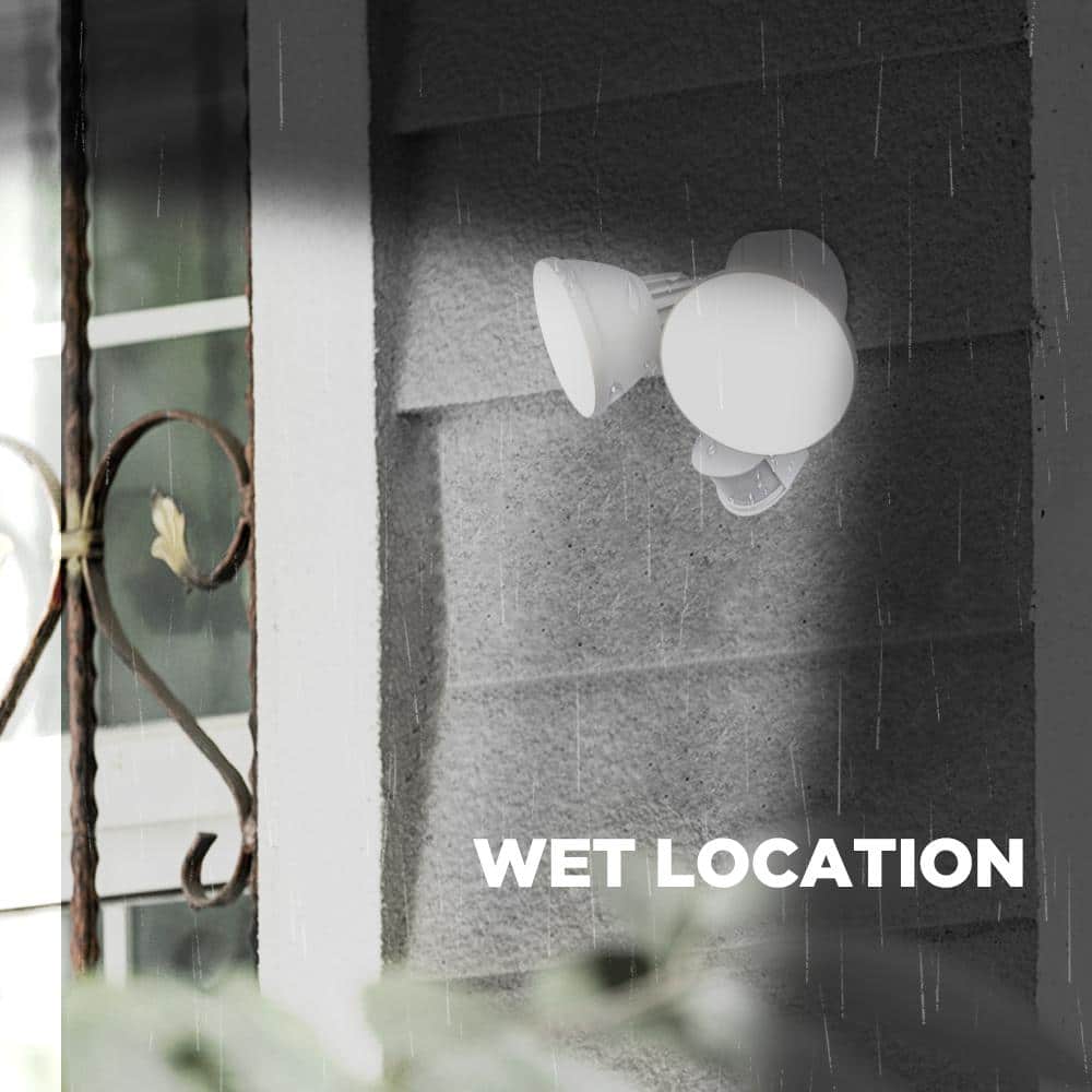 White Aluminum Outdoor Security Area Light with Motion Sensor