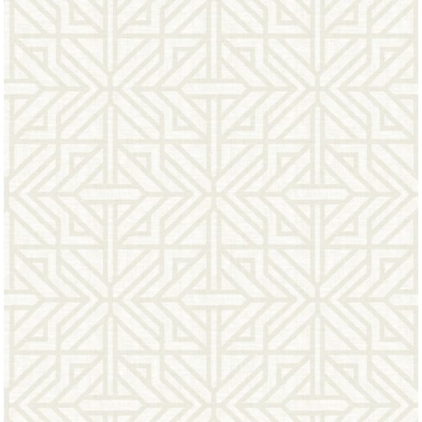 A-Street Prints Hesper Ivory White Geometric Matte Paper Non-Pasted Wallpaper