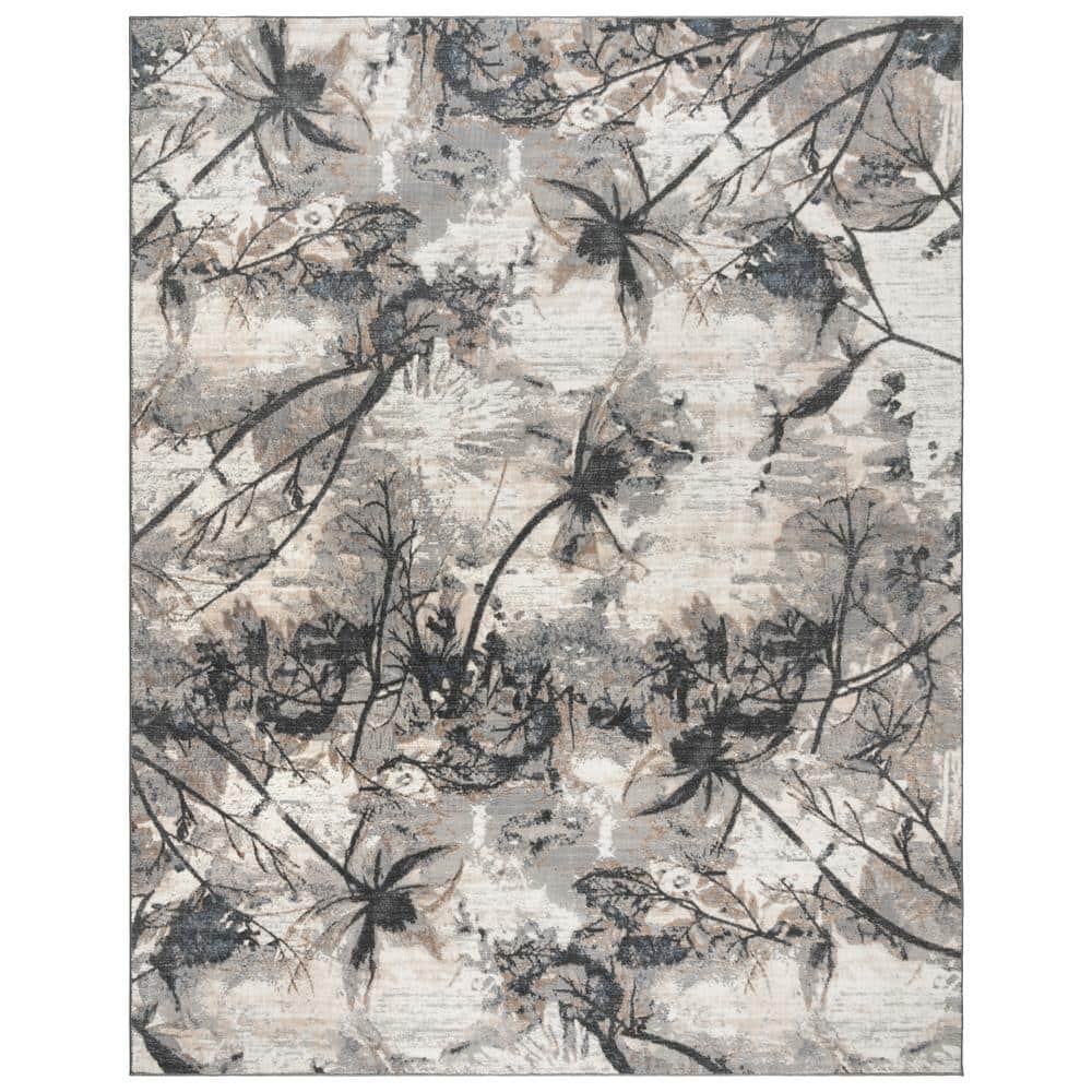 Gertmenian Quattro Scalia Gray Modern Abstract Area Rug 7 10 x10  - Grey