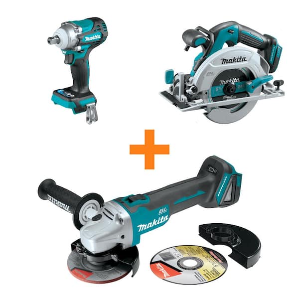 18V LXT Brushless 4-Speed 1/2 in. Impact Wrench and 18V LXT Brushless Circ Saw w/bonus 18V LXT Brushless Angle Grinder