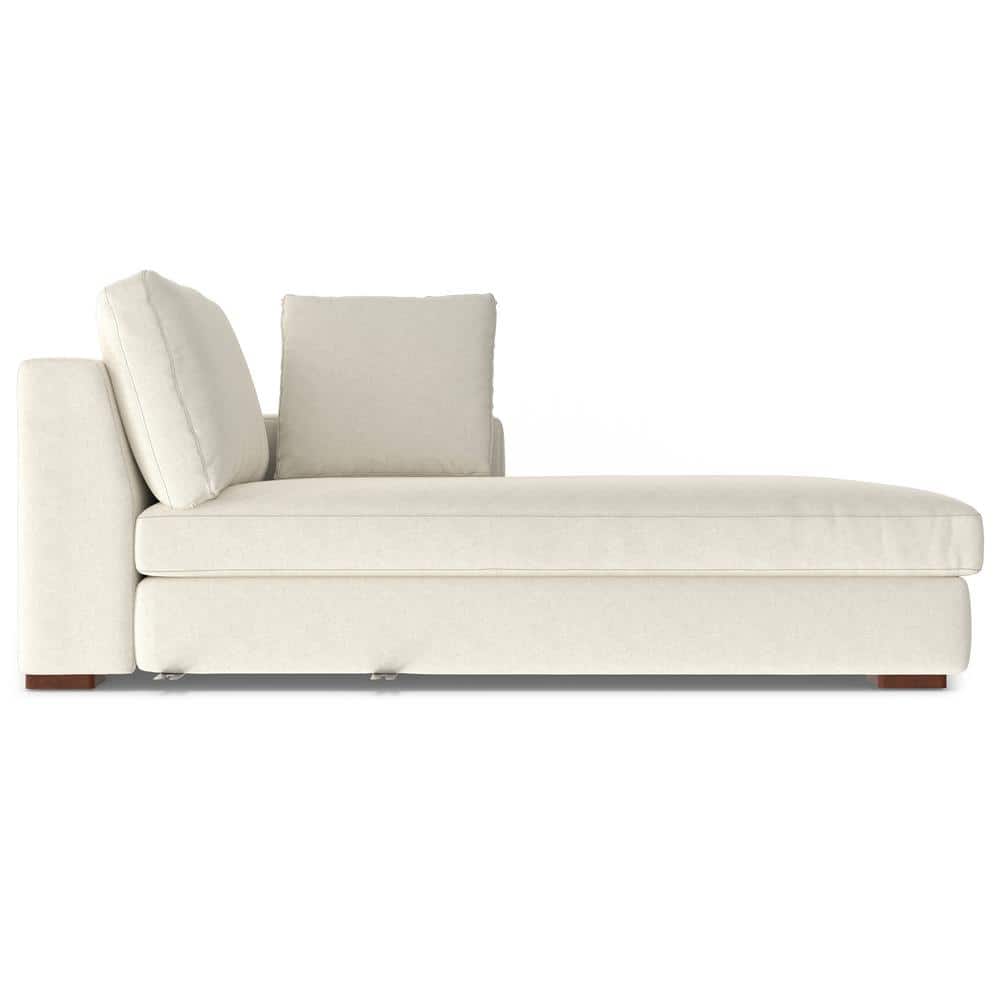 Cream Fabric Right-Facing Sectional Sofa with Chaise