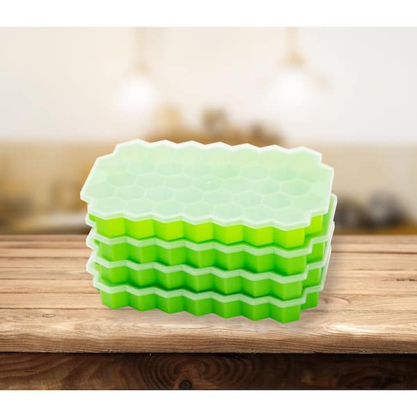 Mind Reader Silicone Green Hexagon Ice Mold Ice Trays (Set of 4) 4SICE-GRN  - The Home Depot