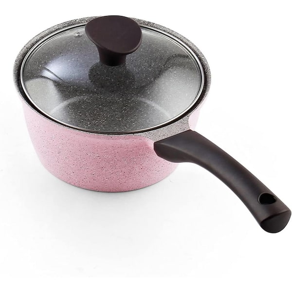 aluminum non-stick cookware set pink color