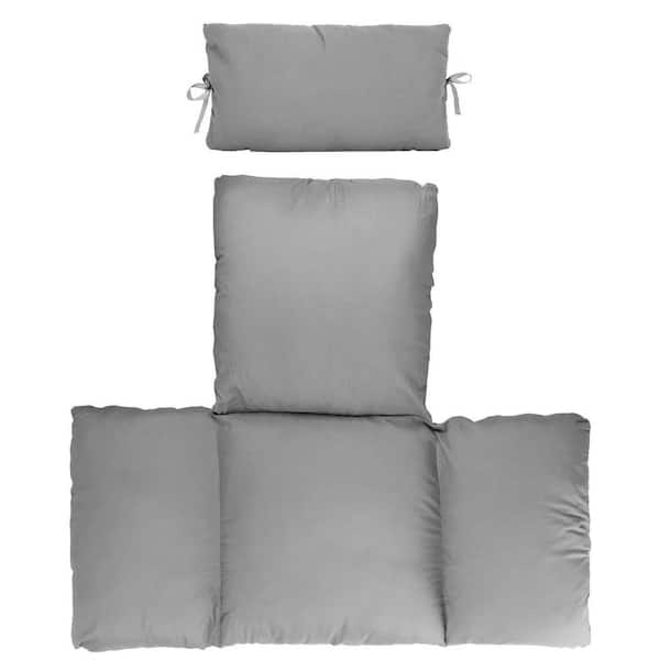45. 28x4. 72. in Egg Chair Cushion-Thickened Soft Pad with Headrest for Hanging Swing Chair, Outdoor/Indoor Use in grey