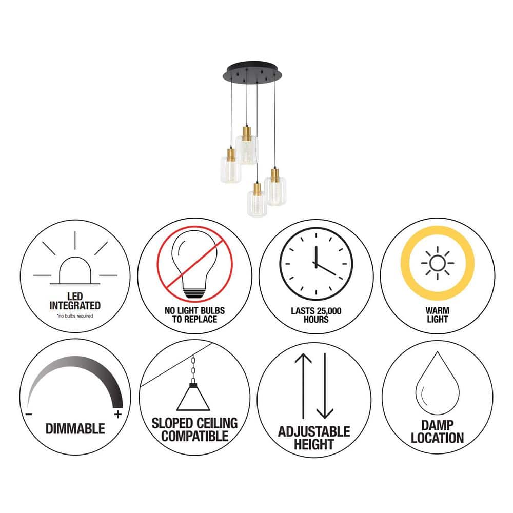 72" Gold Glass Globe LED Indoor/Outdoor Pendant