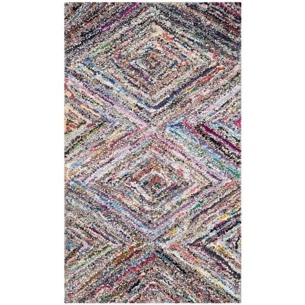SAFAVIEH Nantucket Multi Doormat 2 ft. x 3 ft. Diamonds Geometric Area Rug