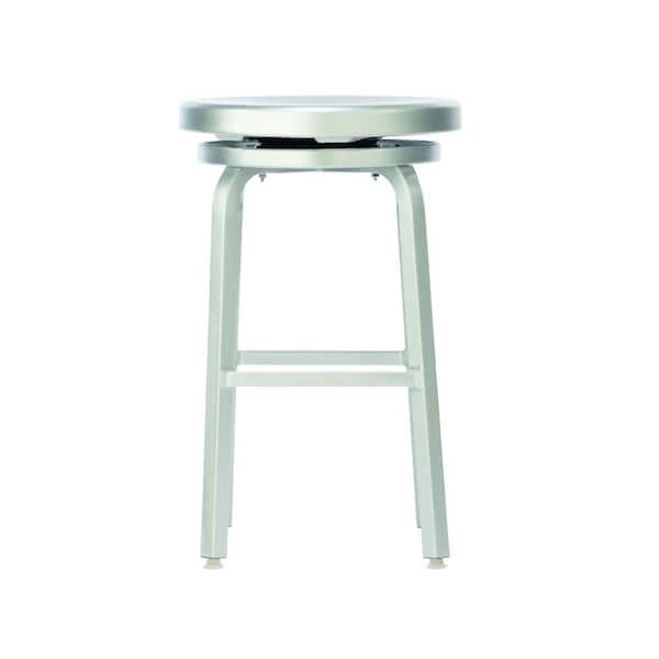 Home Decorators Collection Melanie 24 in. Brushed Aluminum Swivel Bar Stool