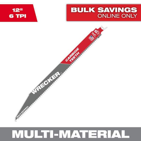 Milwaukee 12 in. 6 TPI WRECKER Carbide Teeth Multi-Material Cutting SAWZALL Reciprocating Saw Blade (1-Pack)