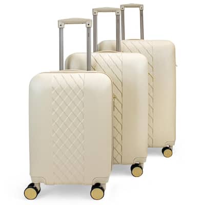 Diamond 3-Piece Champagne Expandable Luggage Set