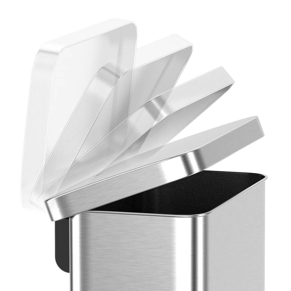 20-Gallon Stainless Steel Step-On Trash Can with Soft-Close Lid