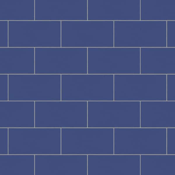 Piscina Brick Cobalt Matte 4-3/4 in. x 9-5/8 in. Porcelain Floor and Wall Take Home Tile Sample