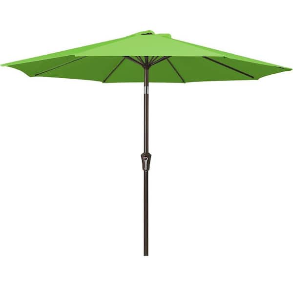 Unbranded 9 ft. Iron Market Tilt Patio Umbrella in Grass Green with Push Button Tilt