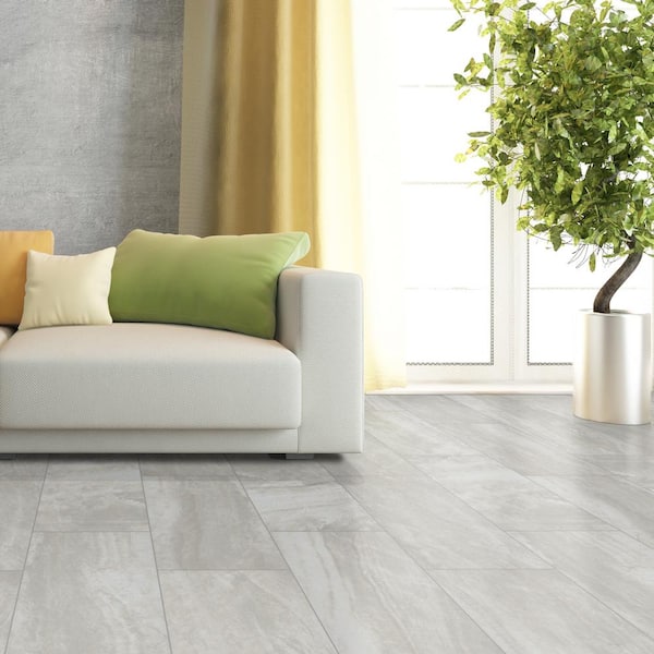 Pavia Gray 12 in. x 24 in. Matte Porcelain Stone Look Floor and Wall Tile ( 16 sq. ft./Case)