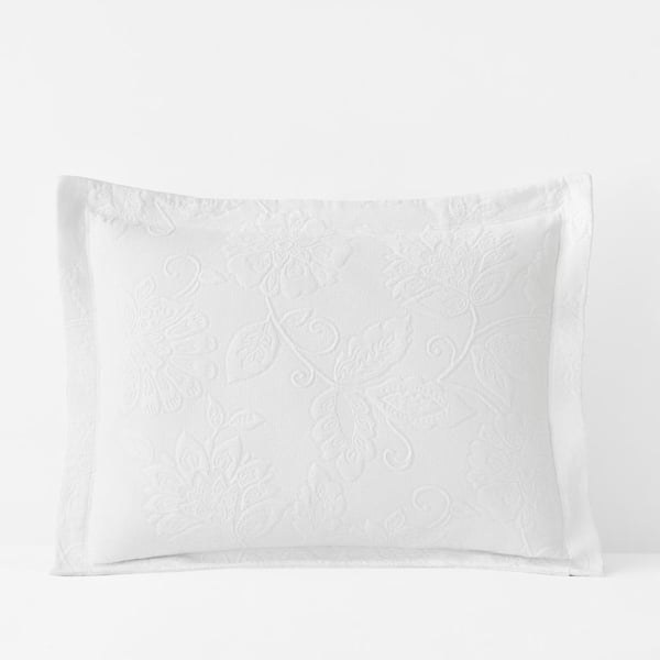 Putnam Matelasse White Cotton Single Standard Sham