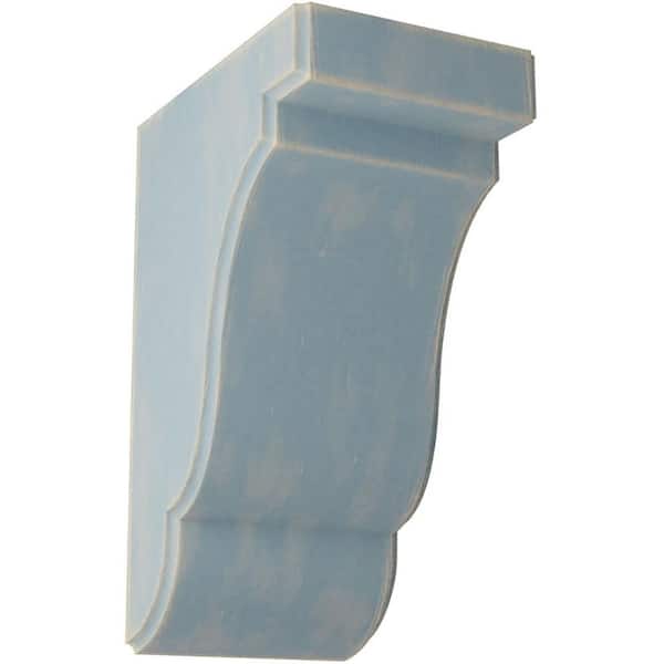 Ekena Millwork 3-1/2 in. x 7-1/2 in. x 5 in. Driftwood Blue Bedford Wood Vintage Decor Bracket