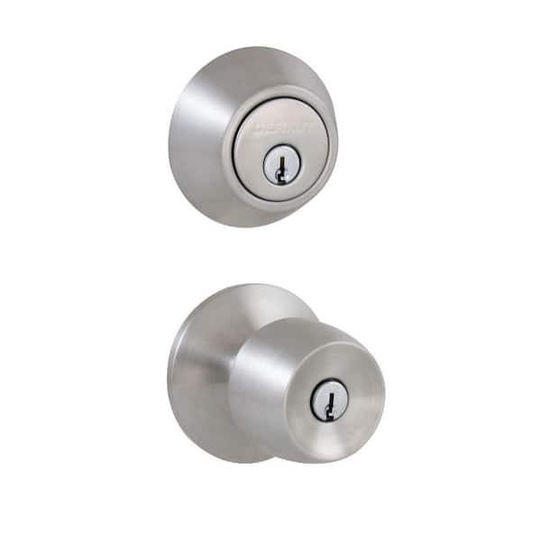 Defiant Brandywine Stainless Steel Keyed Entry Knob and Single Cylinder Deadbolt Combo Pack