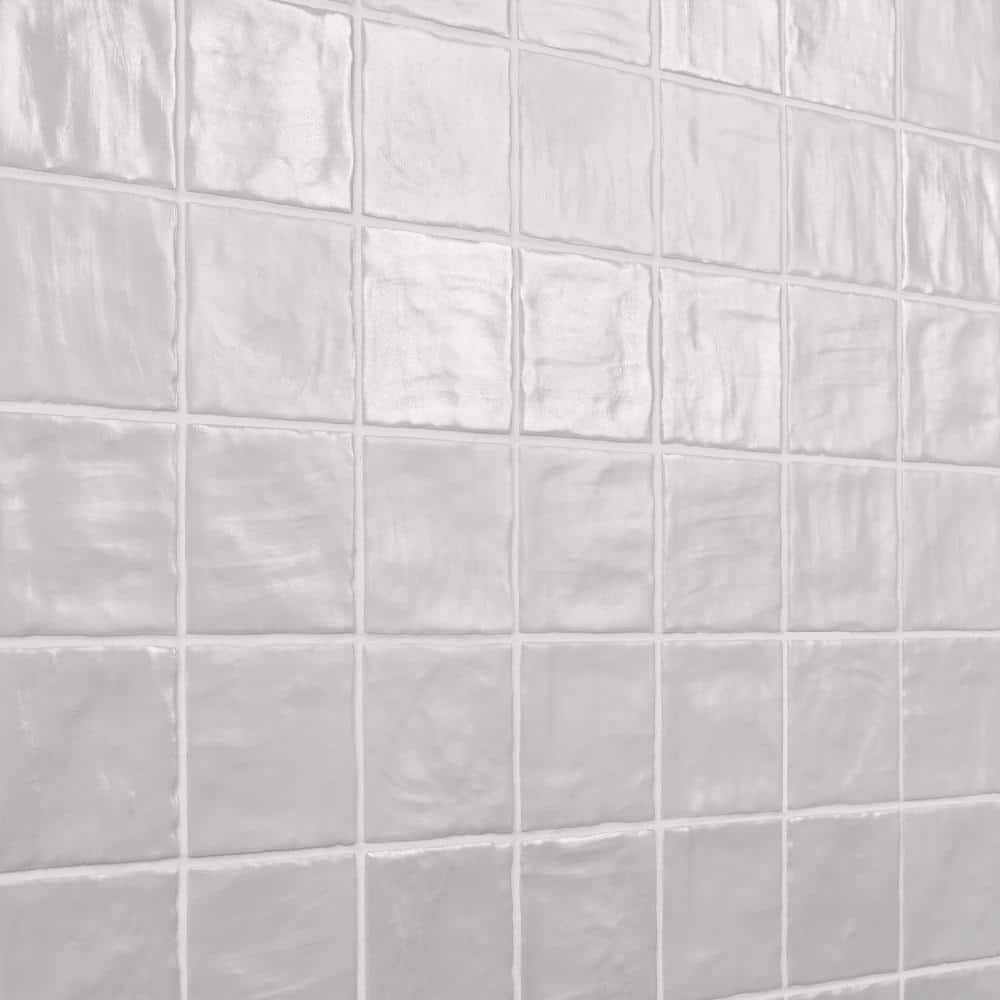 Amagansett 4" x 4" White Ceramic Wall Tile Set