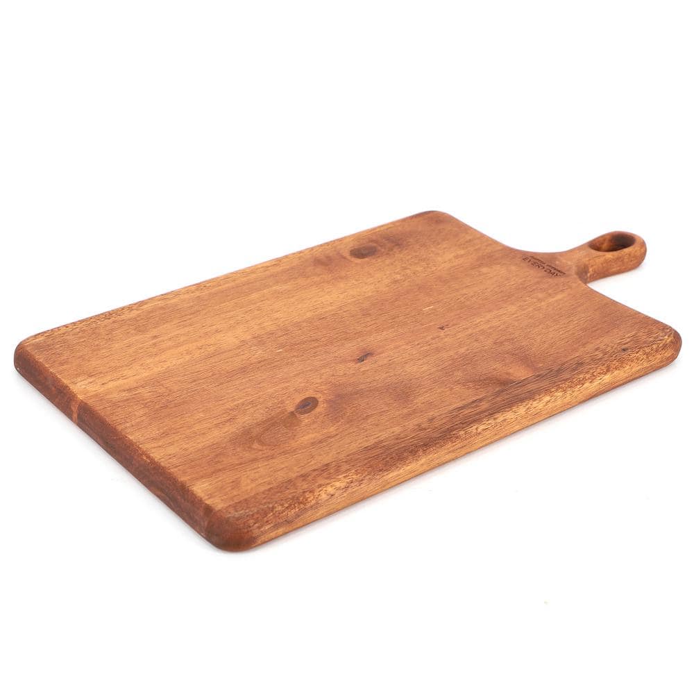 MARTHA STEWART Westhaven 18 in. Acacia Wood Paddle Serving Board in Dark Brown