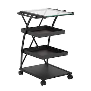 Triflex 18.5 in. W x 16 in. D x 25.5 in. H Metal and Glass Craft Supply Storage Mobile Taboret Cart