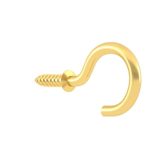 Brass Plated Steel Cup Hook - 1/4 Hole [#5010] - $0.1500 : Casey's