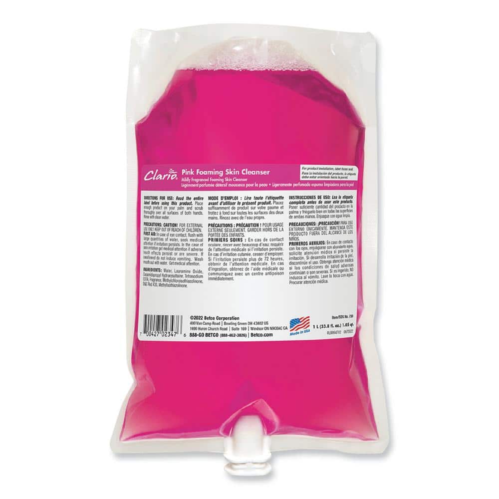 Betco 1 L Fresh Scent Pink Foaming Skin Cleanser, Refill Bag (6-Pack) -  BET7502900