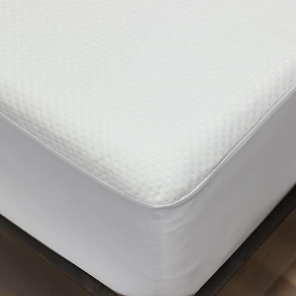 ELUXURY Dimpled Knit Polyester Full Mattress Protector with Fitted ...