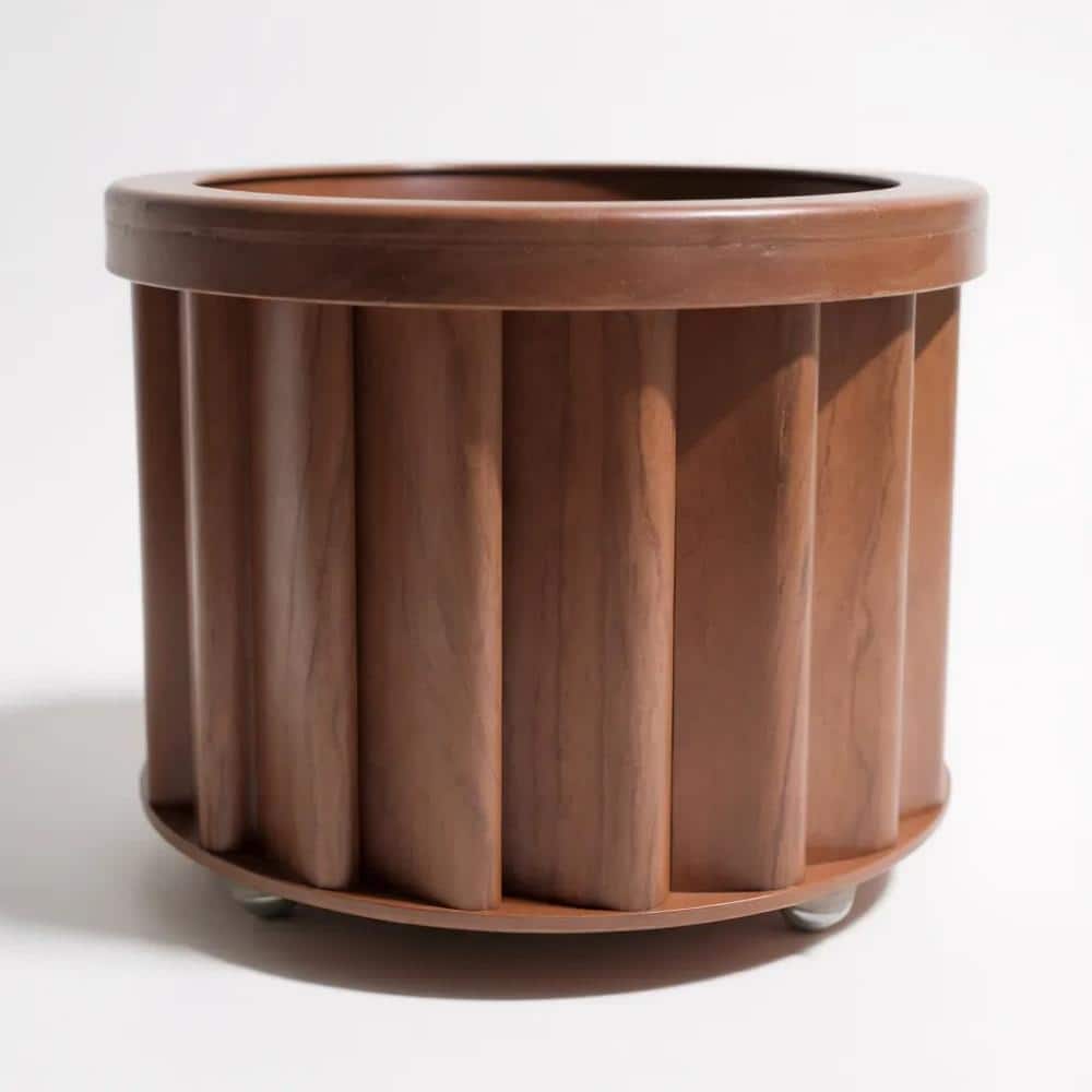 8 in  Dark Brown Aluminium Outdoor Round Strata Planter price history on PriceWatchPro