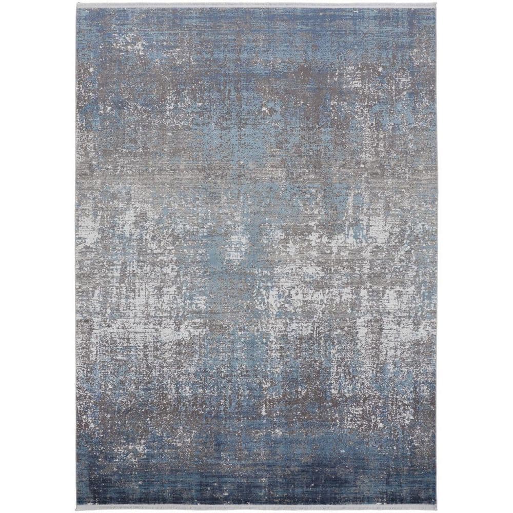 2 ft. x 8 ft. Blue, Gray Abstract Area Rug price history on PriceWatchPro