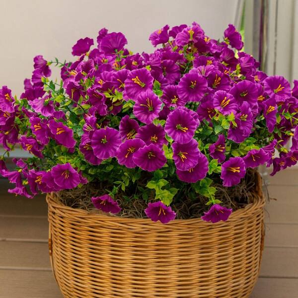 Nearly Natural 14 in. UV Resistant Artificial Morning Glory Bush