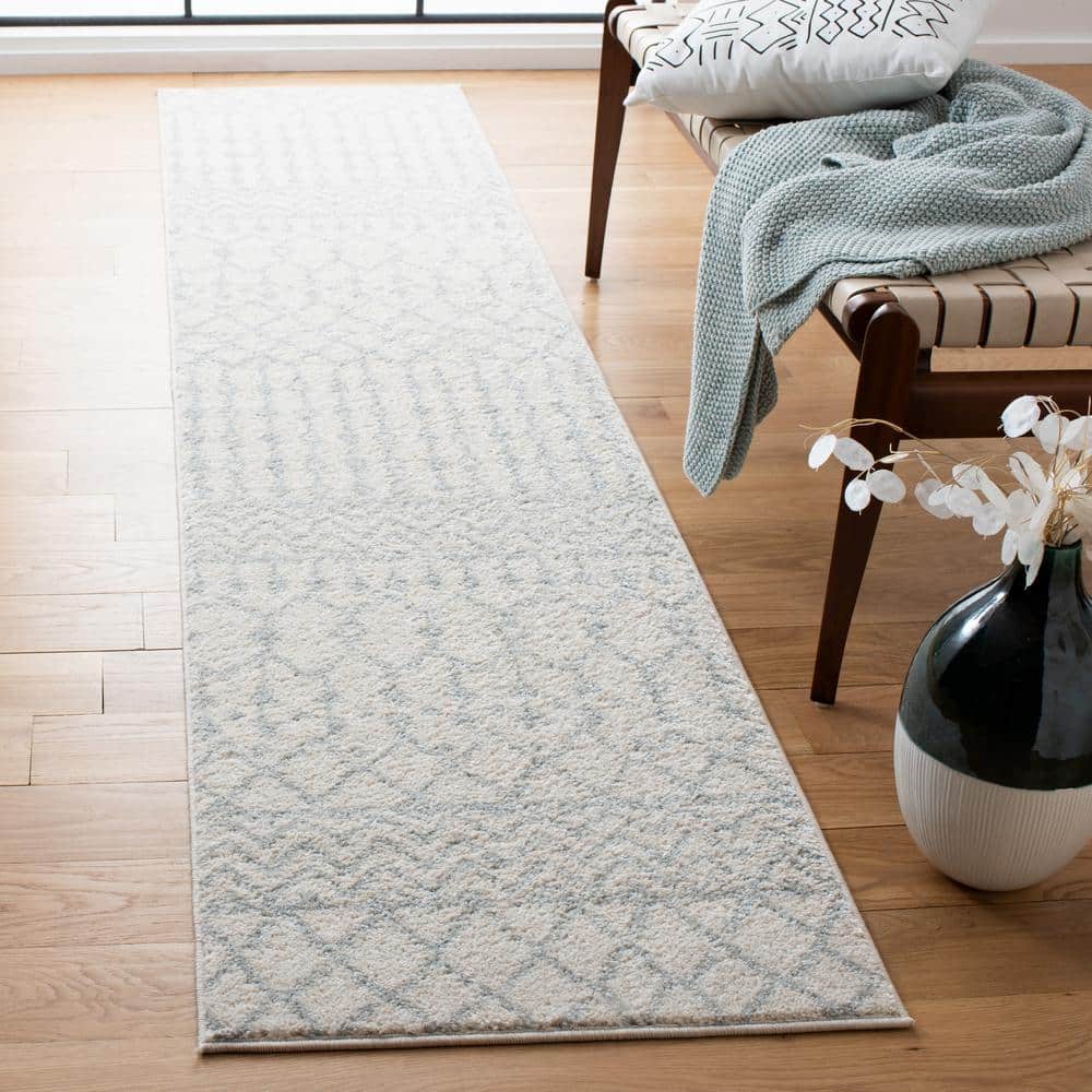 Tulum 2 ft. x 17 ft. Ivory/Light Gray Tribal Chevron Diamond Runner Rug price history on PriceWatchPro