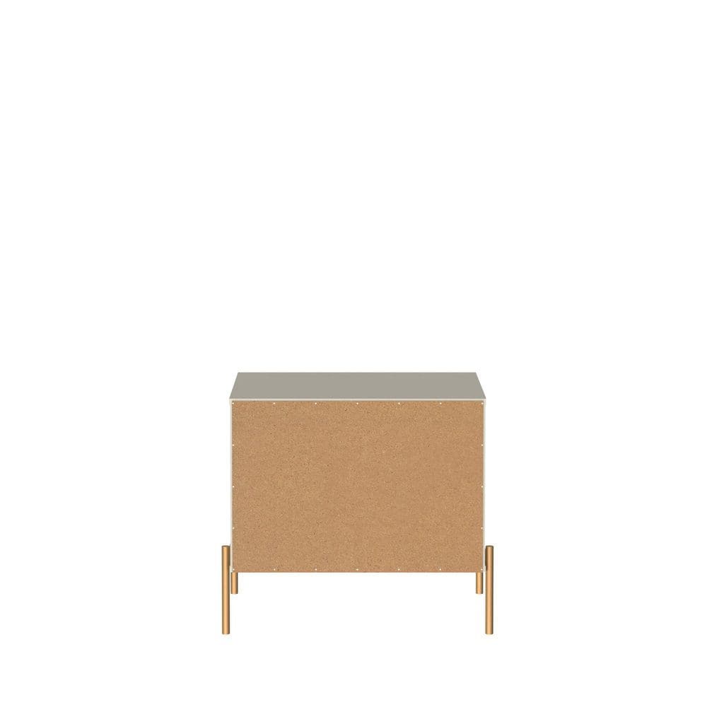 Jasper Off White Engineered Wood Nightstands with Gold Accents (Set of 2)