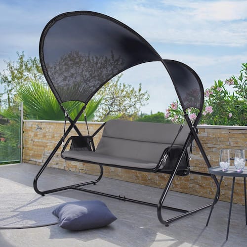 2-Seat Outdoor Patio Porch Swing Chair, Patio Canopy Swing with