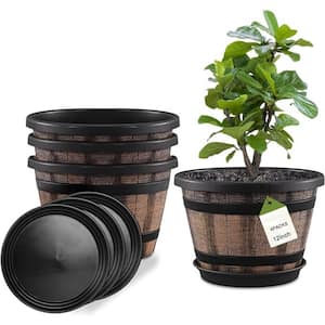 Plant Pots Set of (4-Pack),Plastic,8 in.H,0.5 gal.