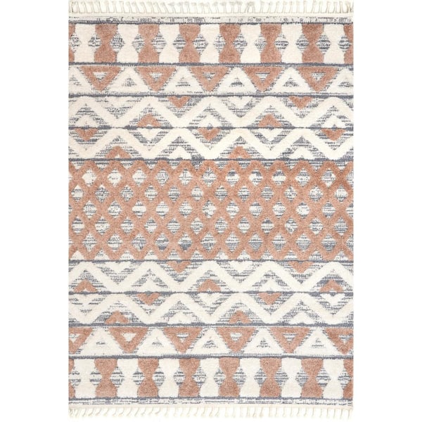 nuLOOM Katerina Transitional Tasseled Pink 5 ft. x 8 ft. Area Rug
