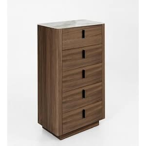 Valerie Multi-Colored 5 Drawers 27.5 in Chest of Drawers