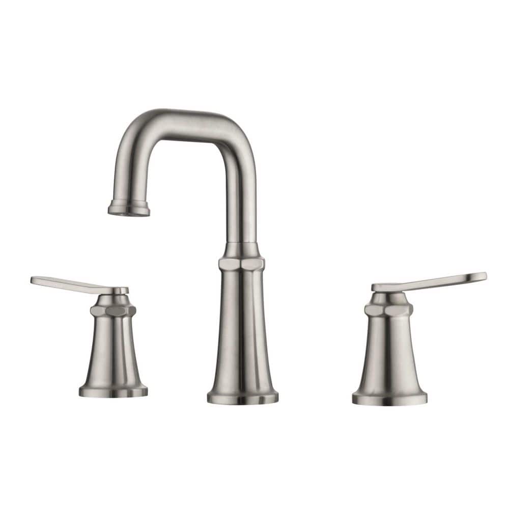 Remeslo 8 in. Widespread Double Handle Lavatory Bathroom Sink Faucet with Drain Assembly in Brushed Nickel price history on PriceWatchPro