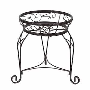15 in. Scroll Braided Bronze Steel Plant Stand