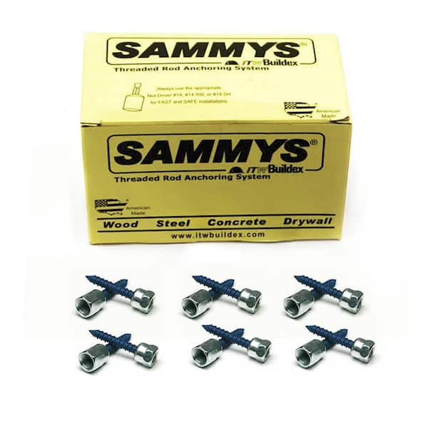 PLUMBFLEX - 5/16 in. x 1-3/4 in. Vertical Rod Anchor Super Screw with 1/4 in. Threaded Rod Fitting for Concrete (25-Pack)